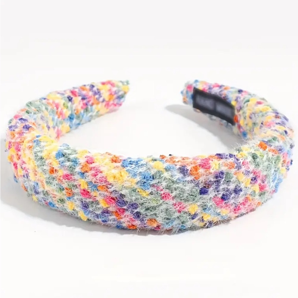 Colorful Yarn Hand-Knitted Headband, - Picture 2 of 4